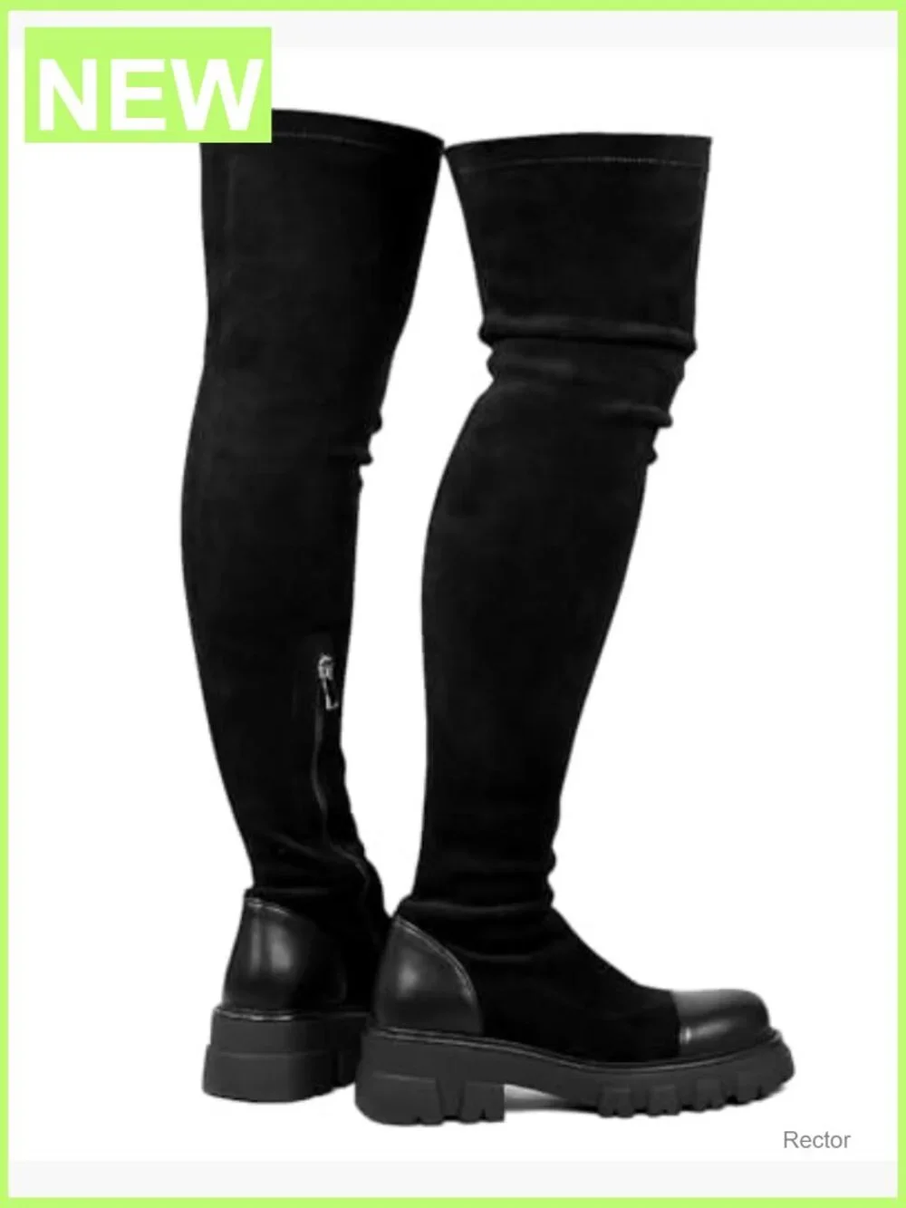 Platform Over the Knee Boots Lug Sole Comfortable Stretch 6-11